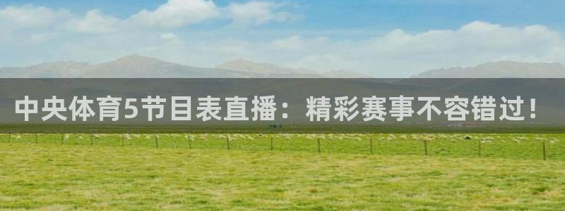 直播熊猫：中央体育5节目表直播：精彩赛事不容错过！